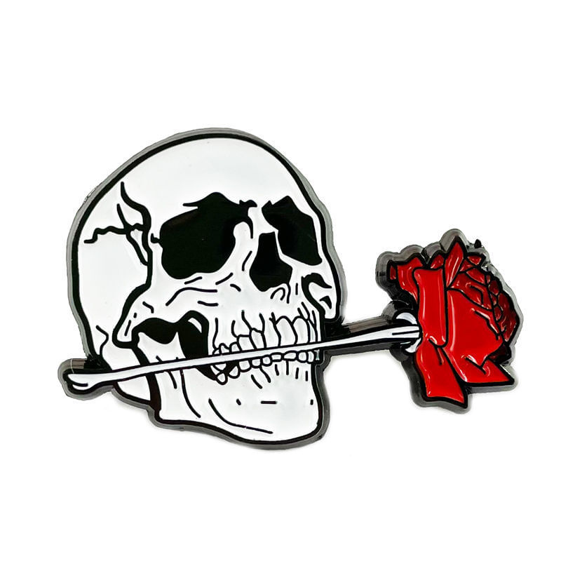 Broche Pin Skull Rose Gothic Punk Lapel Badge Alloy 3,5 Cm