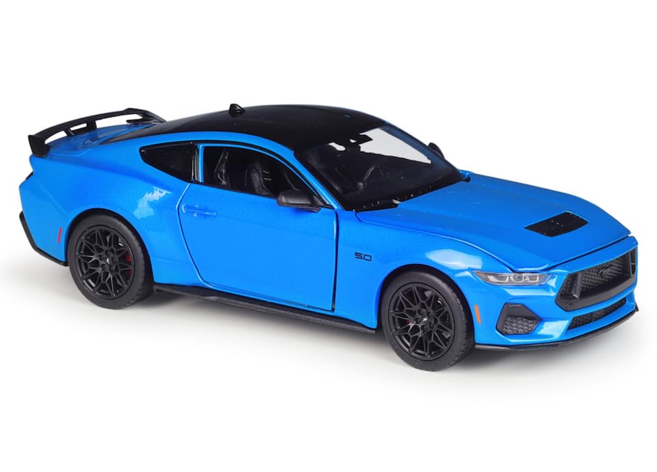 Modelo De Carro Fundido Sob Pressão Em Escala 1:25 Welly 2024 Ford Mustang Gt Blue