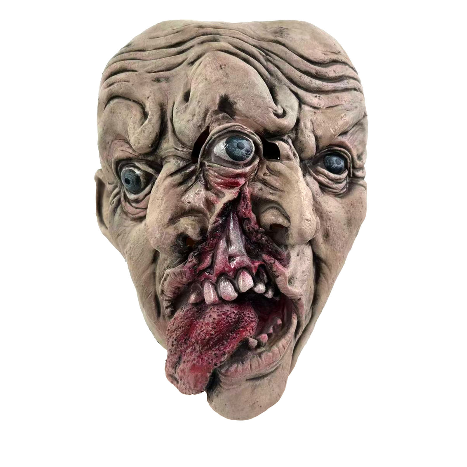 Monster Mask Resina De Criatura Aterrorizante De Três Olhos 25x27cm