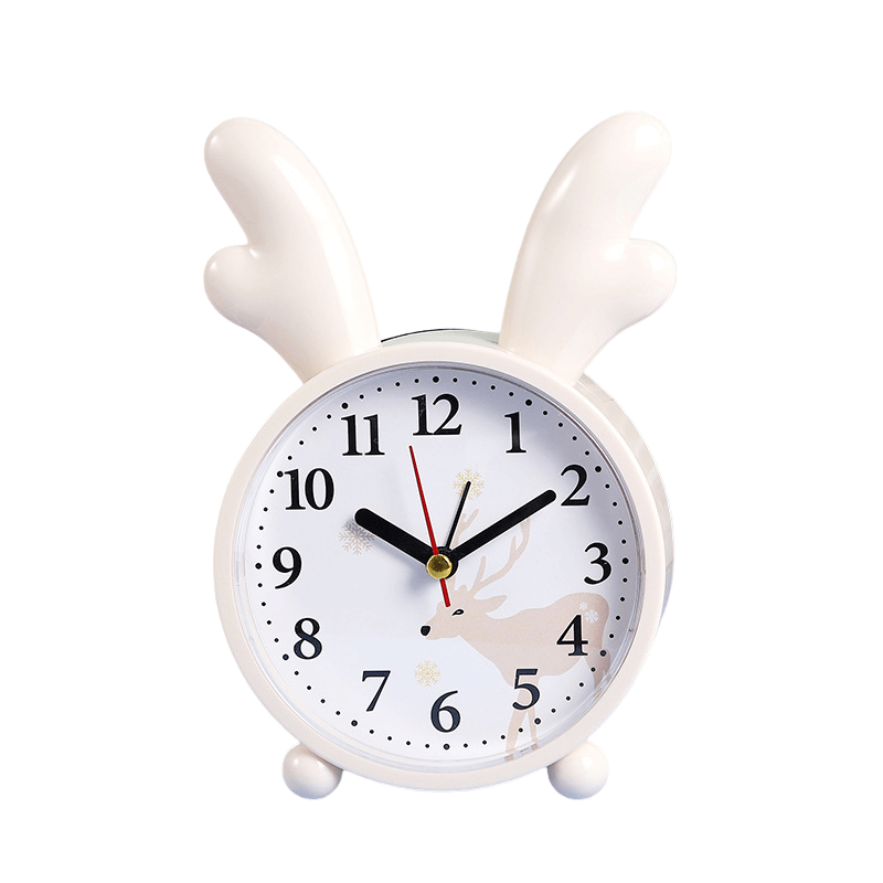 Despertador Cute Cartoon Reindeer Antler Silent Movement