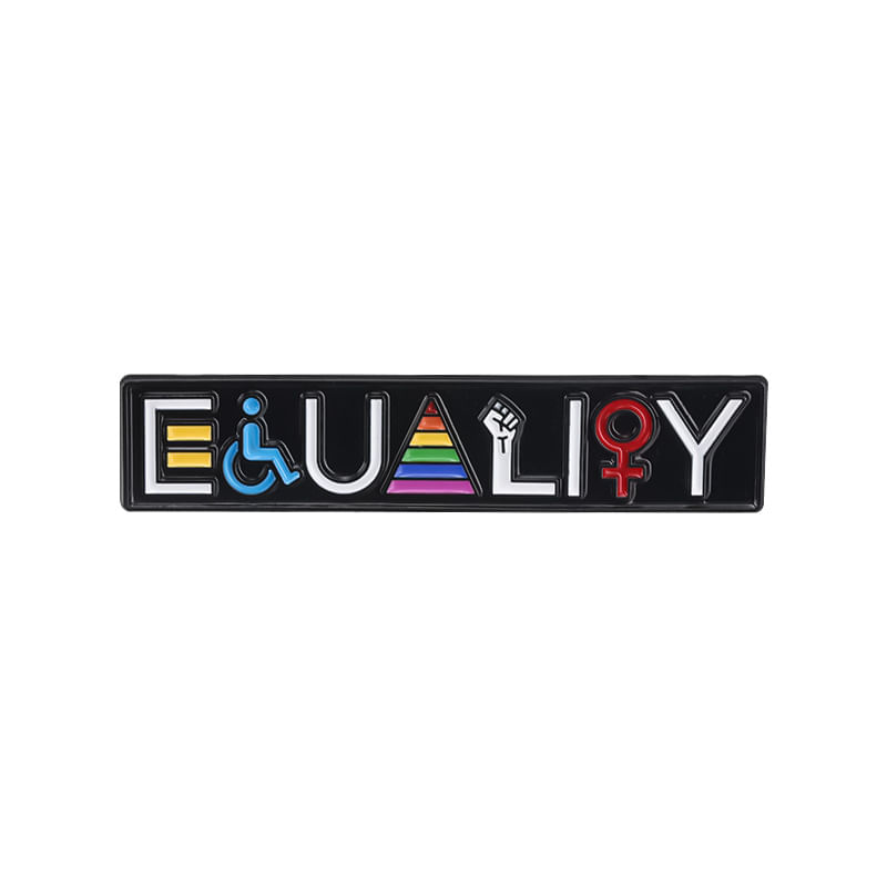 Brooch Pin Equality Retangular Alloy Badge Rainbow Stripes