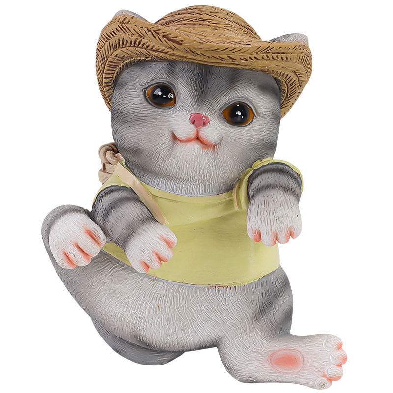 Vaso De Flores Em Resina Cat Creative Cartoon Animal Plant