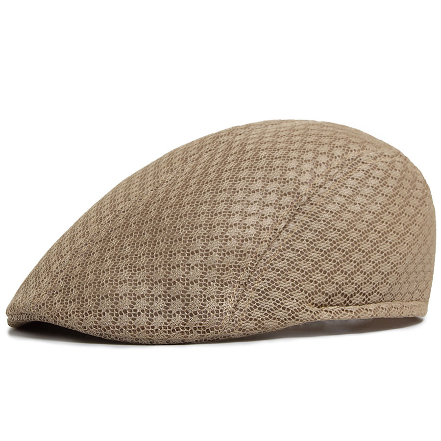 Boné De Renda Plana Bege Para Homens, Chapéu Gatsby Newsboy 24x23x5cm
