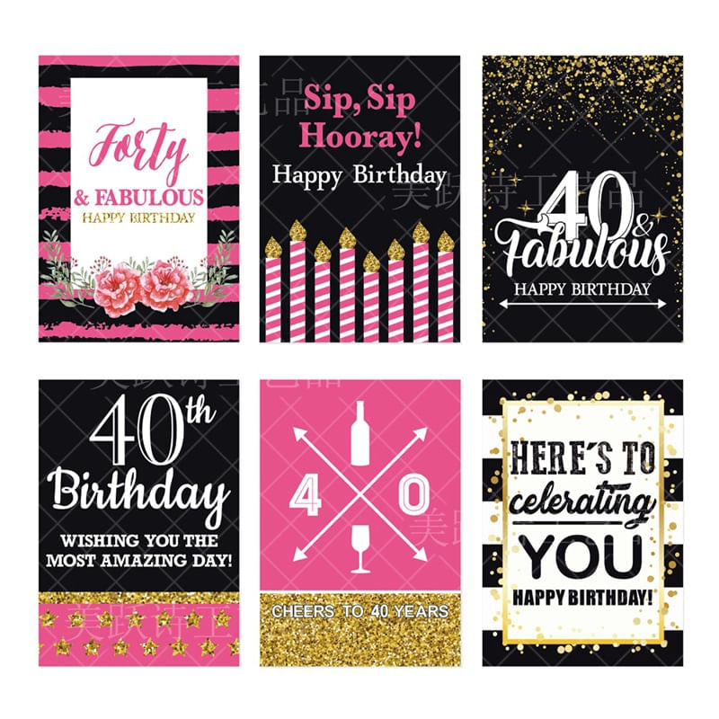 Adesivos Para Garrafas De 40º Aniversário, 40 Anos E Fabulosas 50 Unidades À Prova D'água