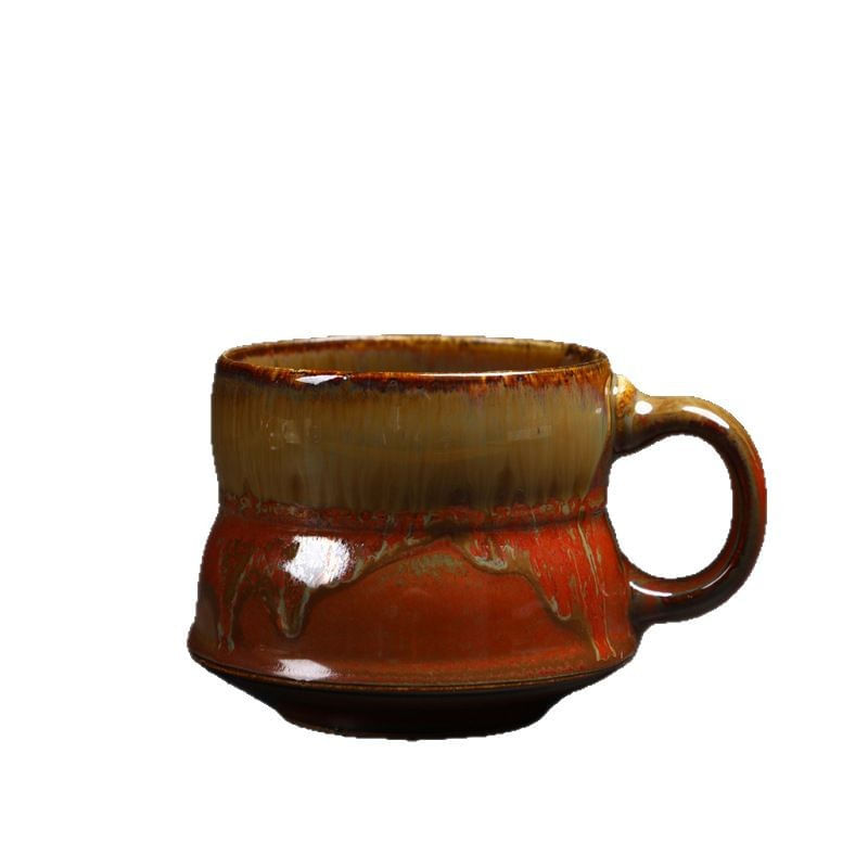 Caneca De Café Artesanal De Cerâmica Gotejante 320ml