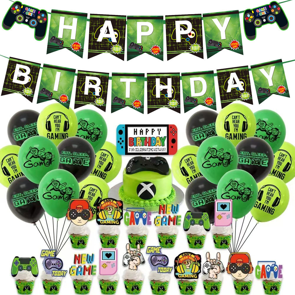Conjunto De Decorações De Festa, Jogo De Aniversário, 36 Unidades, Verde, Preto, G