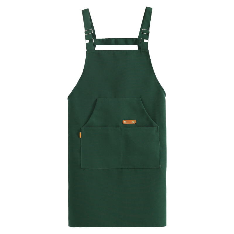Avental De Poliéster De Estilo Coreano Para Homens E Mulheres Verde Escuro