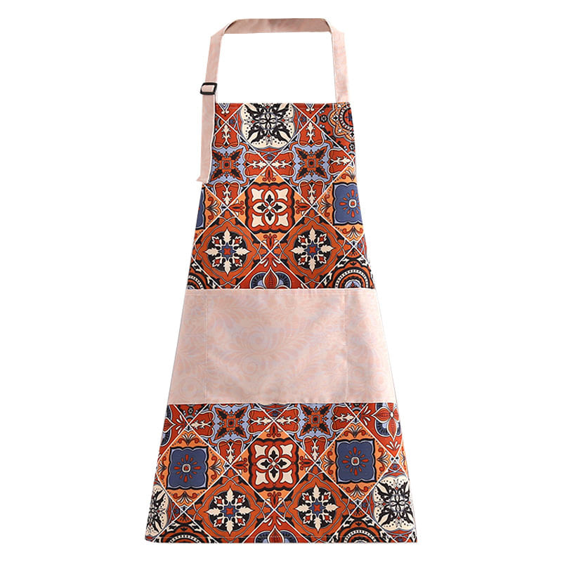 Avental, Estilo Étnico, Alça De Pescoço Ajustável, Tela De Poliéster