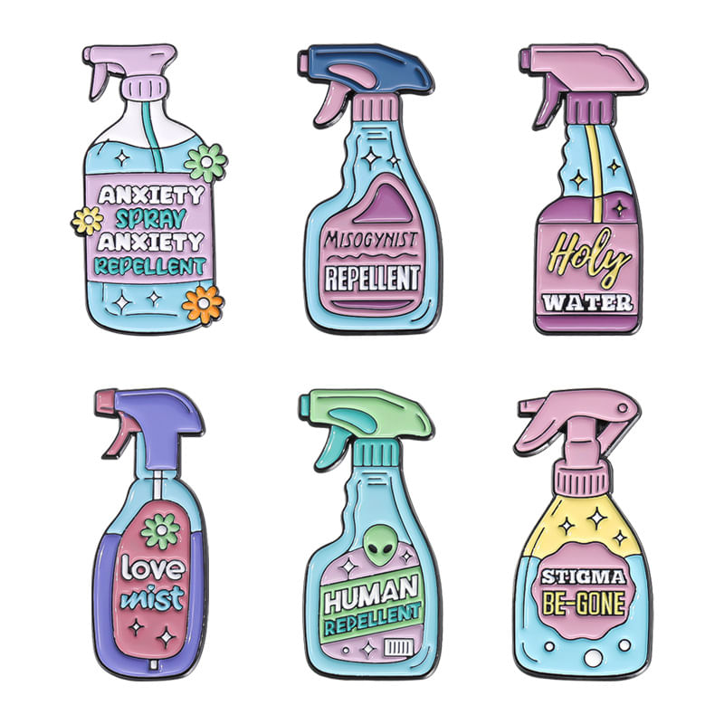Alfinetes De Broche Funny Spray Bottle Theme Alfinetes De Blusa De Liga