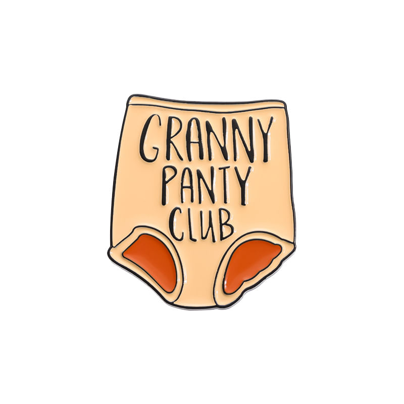 Broche Pin Badge Granny Panty Club Em Forma De Roupa Íntima