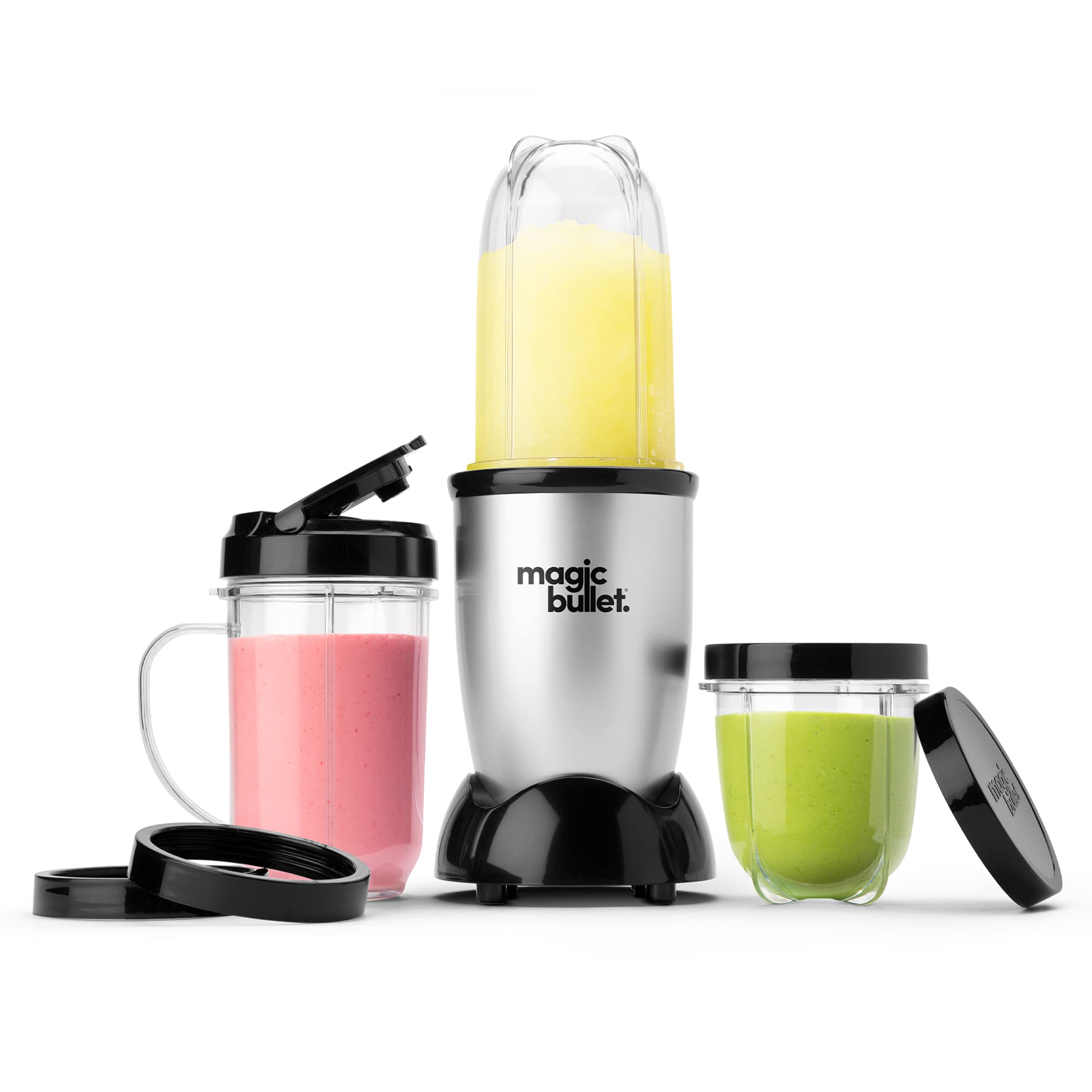Blender Magic Bullet, Pequeno, 250 W, Prata, Conjunto De 11 Peças