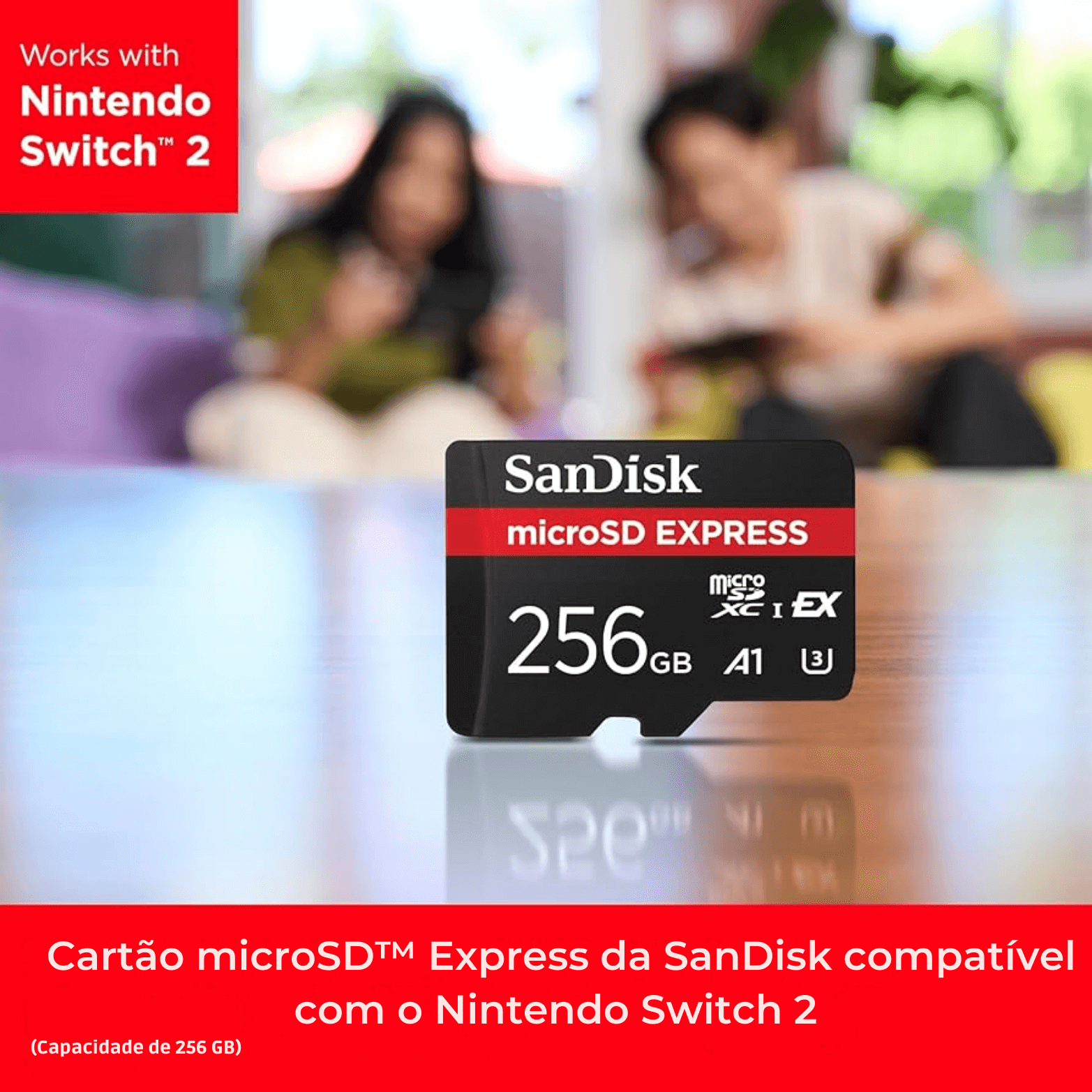 Cartão Microsdxc 256gb Sandisk Microsd Express 880 Mb/s Pcie 3.1