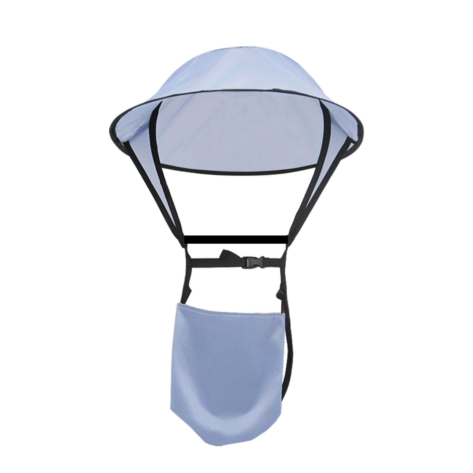 Chapéu De Sol Dobrável Com Bolsa De Armazenamento, Alça Ajustável - Cinza