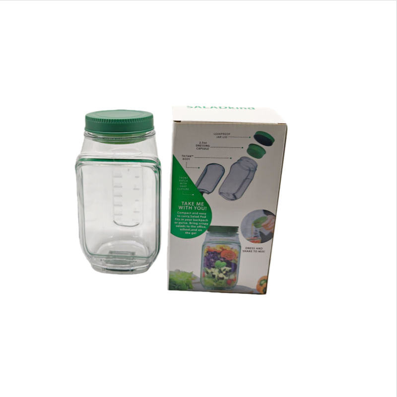 Frasco De Armazenamento De Salada Portátil Com Tampa À Prova De Vazamentos De Plástico Verde