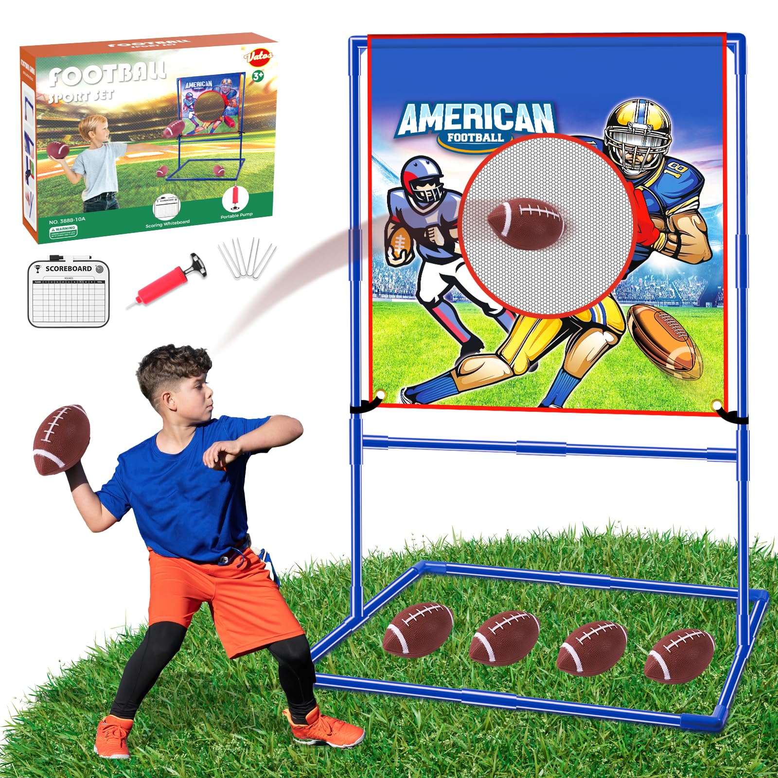 Football Toss Target Game Vatos Com 4 Bolas De Futebol Infláveis