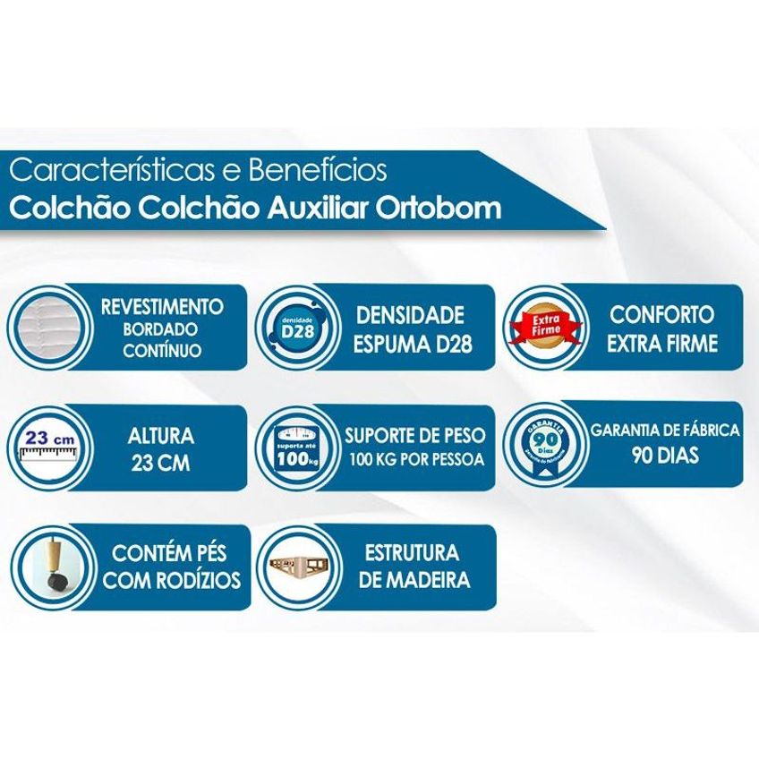 Colchão Auxiliar Ortobom D28 Cori Branco 79x171 - imagem 2