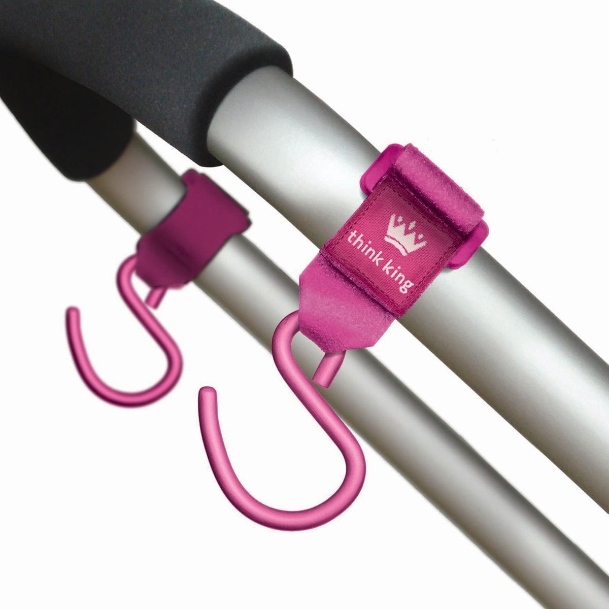 Buggy Hook Think King Mighty Para Carrinho De Criança, Pacote Com 2 Unidades, Rosa