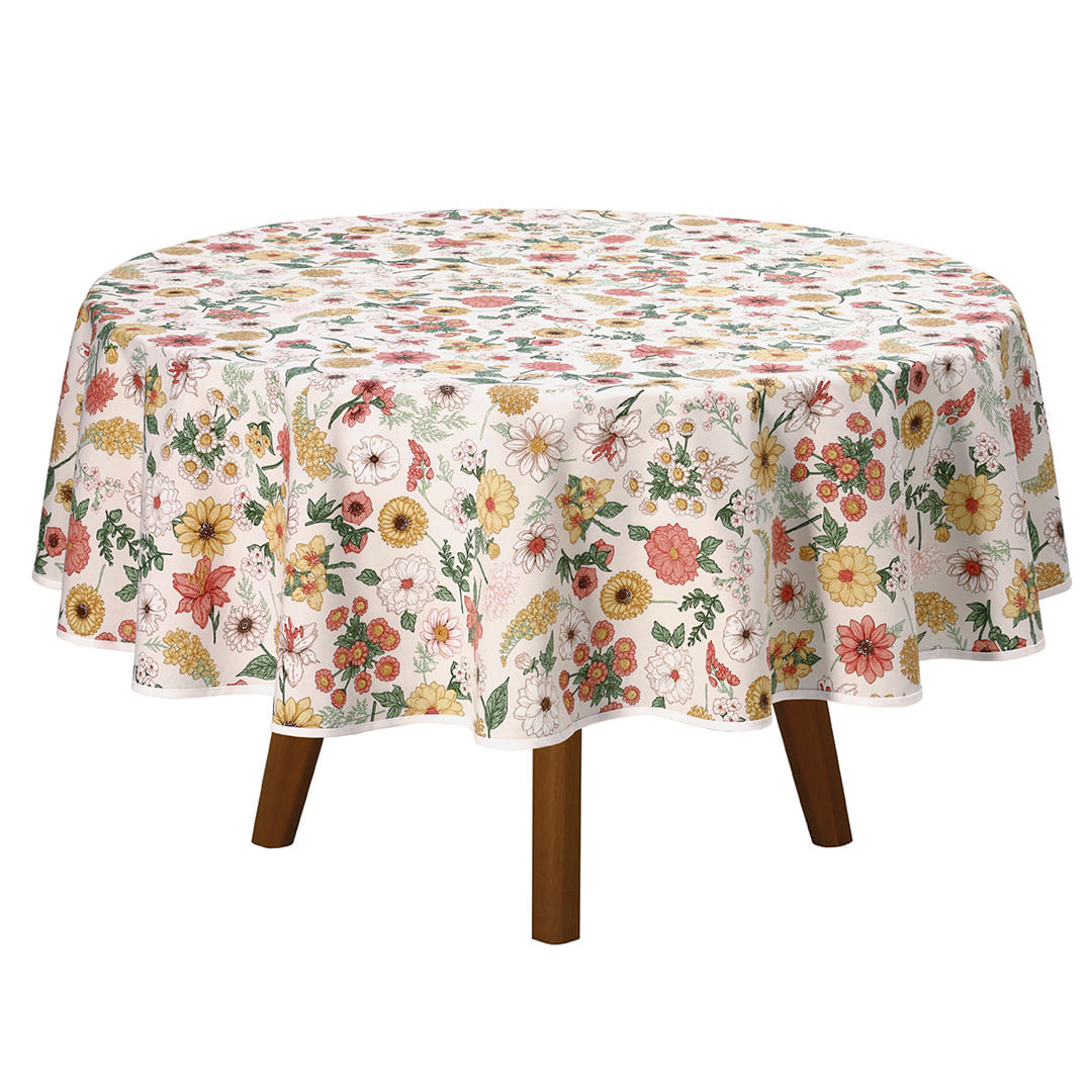 Toalha De Mesa Redonda Döhler Clean Elane 160cm