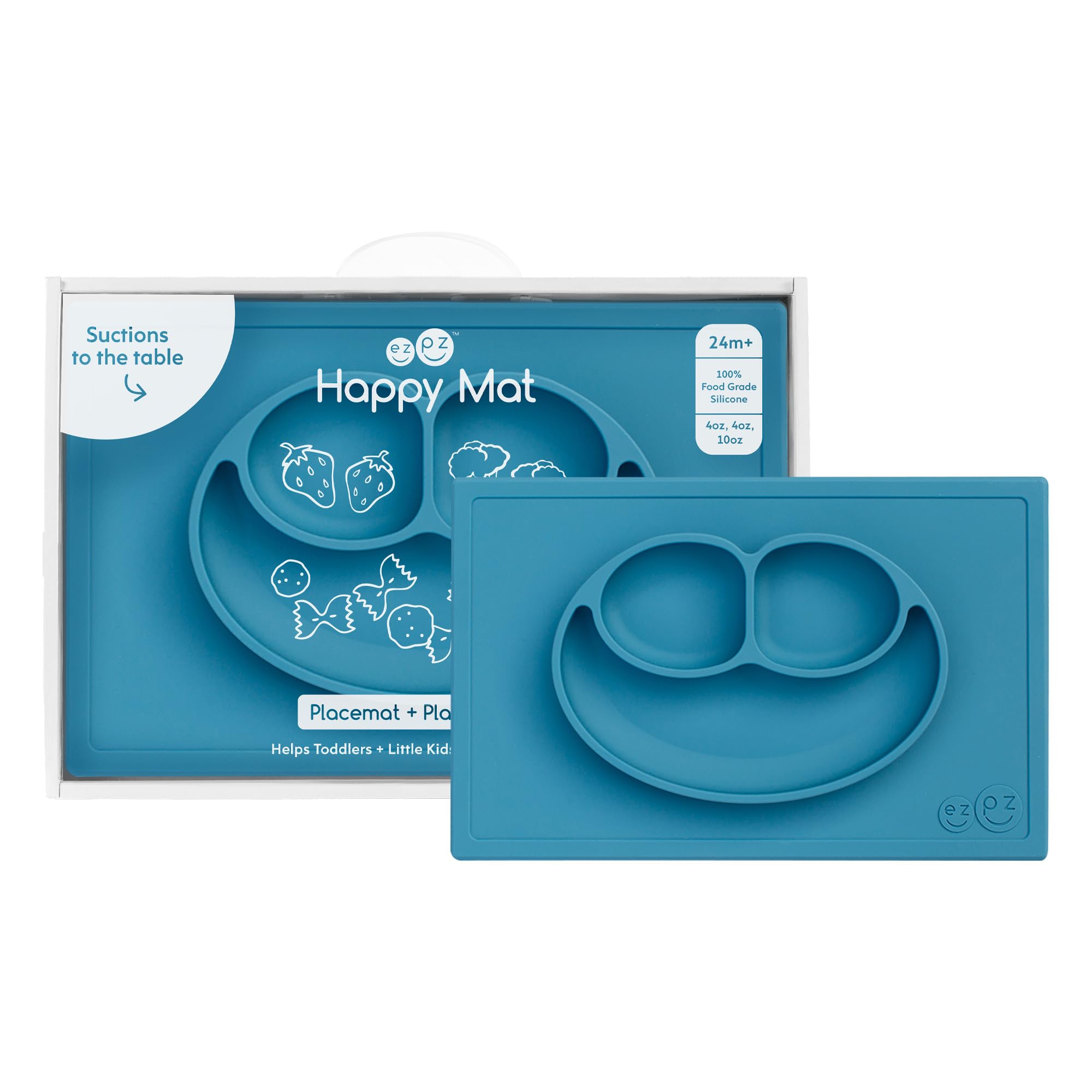 Placemat Ezpz Happy Mat Blue 100% Silicone 24m+