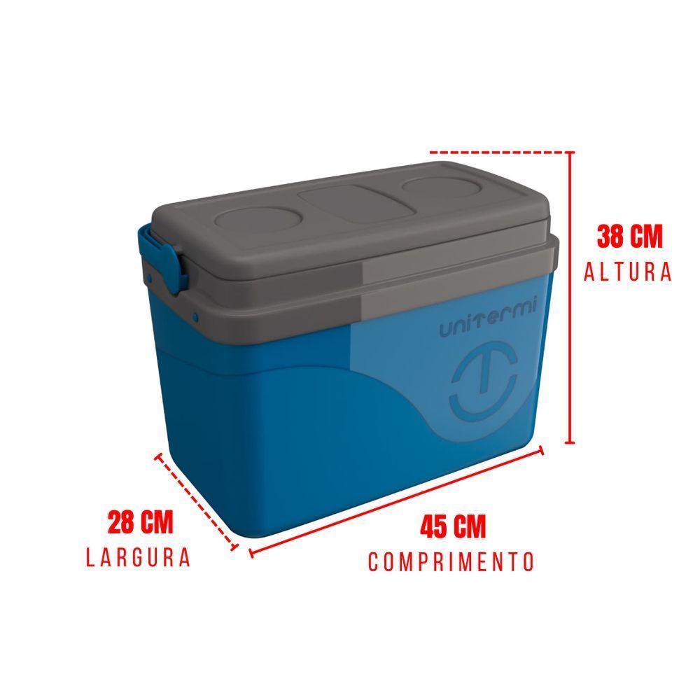 Caixa Térmica Cooler 30 Litros Com Azul - Unitermi - Carrefour