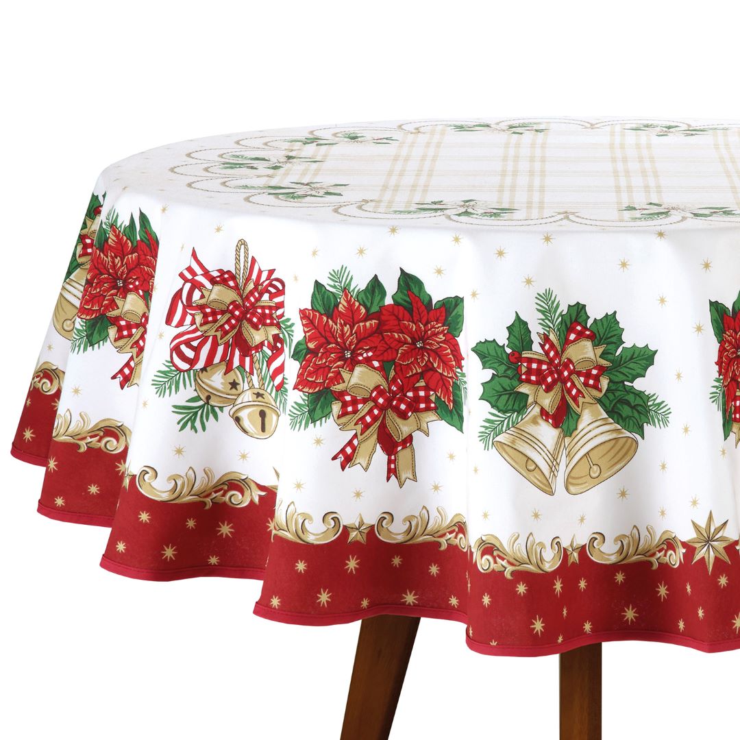 Toalha De Mesa Redonda Döhler Natal 107 160cm