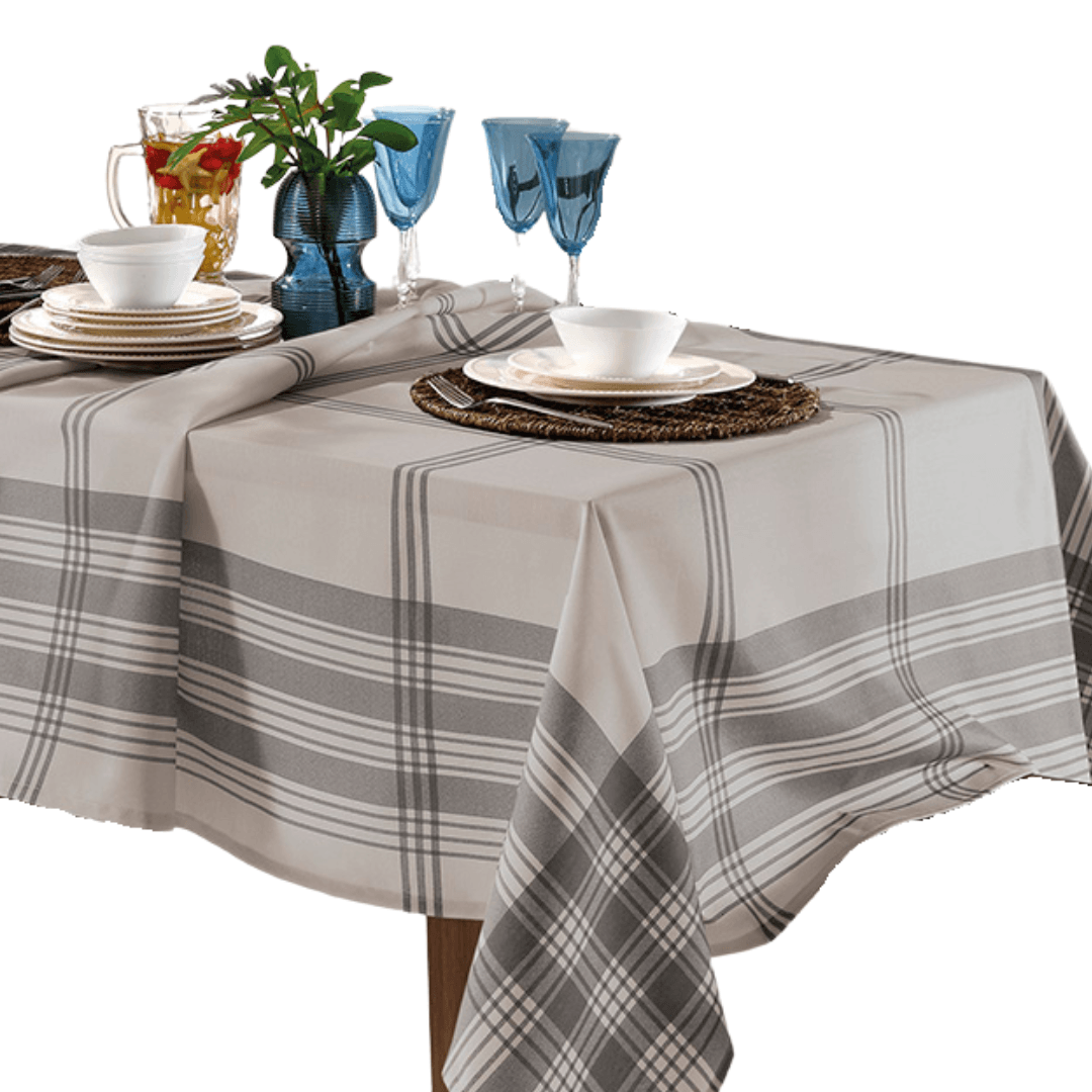 Toalha De Mesa Retangular Döhler Clean Luna Cinza 140  x 210cm