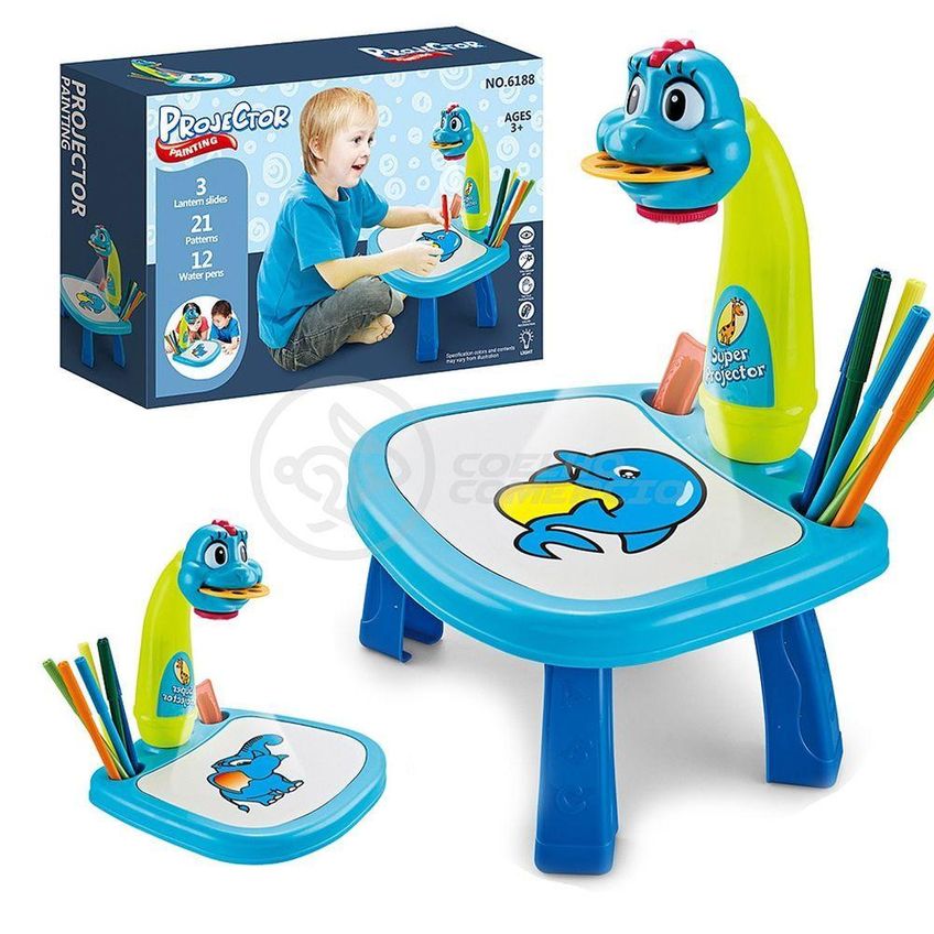 Projetor Para Desenho Infantil Mesa Pintura De Projeção Magica Brinquedos Aprendizagem Galinha Azul - imagem 4