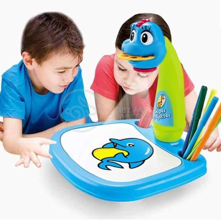 Projetor Para Desenho Infantil Mesa Pintura De Projeção Magica Brinquedos Aprendizagem Galinha Azul - imagem 5