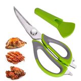 Tesoura Culinária Profissional 6 Em 1 Multiuso Em Aço Inox Desmontável - Verde