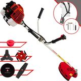 Roçadeira Profissional Lateral Kawashima Kw52l À Gasolina 52c 2,5hp + Faca 2 Pontas 330mm + Faca 80 Dentes 255mm + Faca