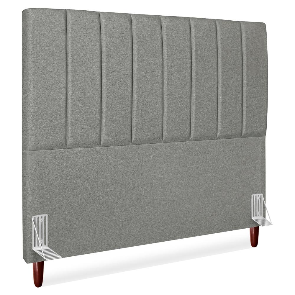 Cabeceira Queen 160 Cm Com Frame Carla Linho Cinza Escuro Artte