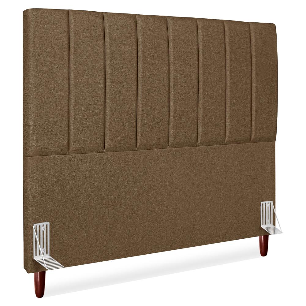Cabeceira Queen 160 Cm Com Frame Carla Linho Marrom Artte