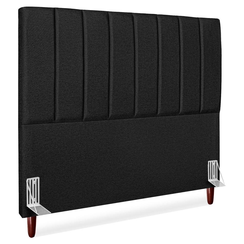 Cabeceira Queen 160 Cm Com Frame Carla Linho Preto Artte