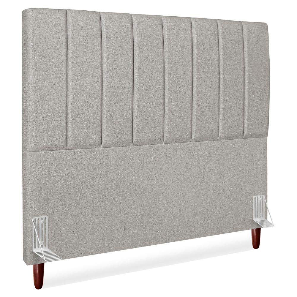 Cabeceira Queen 160 Cm Com Frame Carla Linho Cinza Artte
