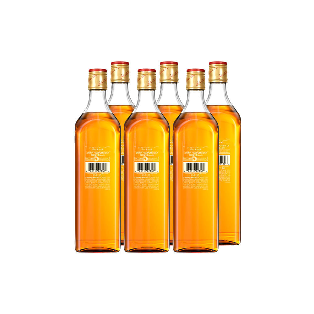 Combo Whisky Johnnie Walker Red Label 750ml - 6 Unidades Johnnie