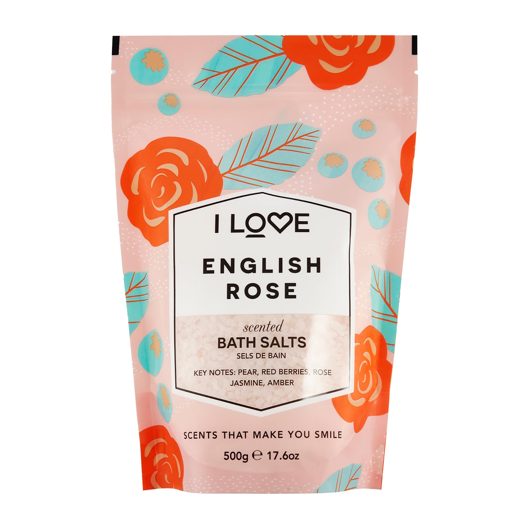 Sais De Banho I Love English Rose Perfumados 500 Ml Para Suavizar A Pele