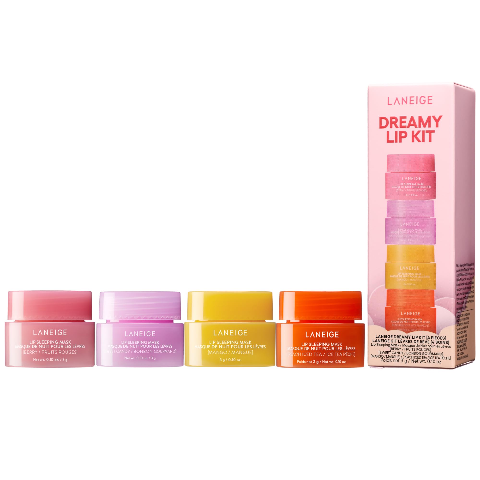 Conjunto De Máscaras Labiais Para Dormir Laneige Dreamy Lip Kit Com 4 Sabores
