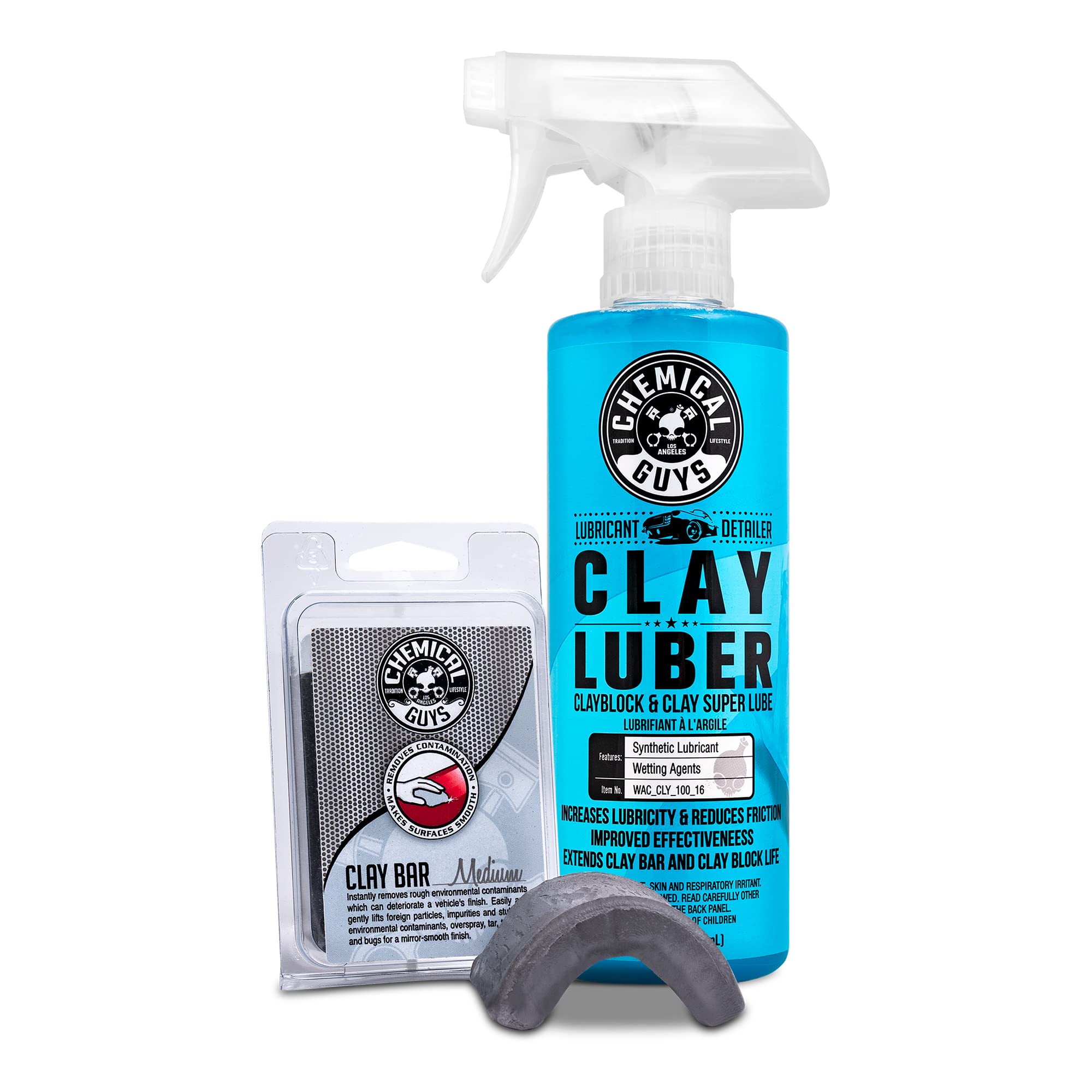 Kit De Barras De Argila E Lubrificantes Chemical Guys Medium Duty 473 Ml