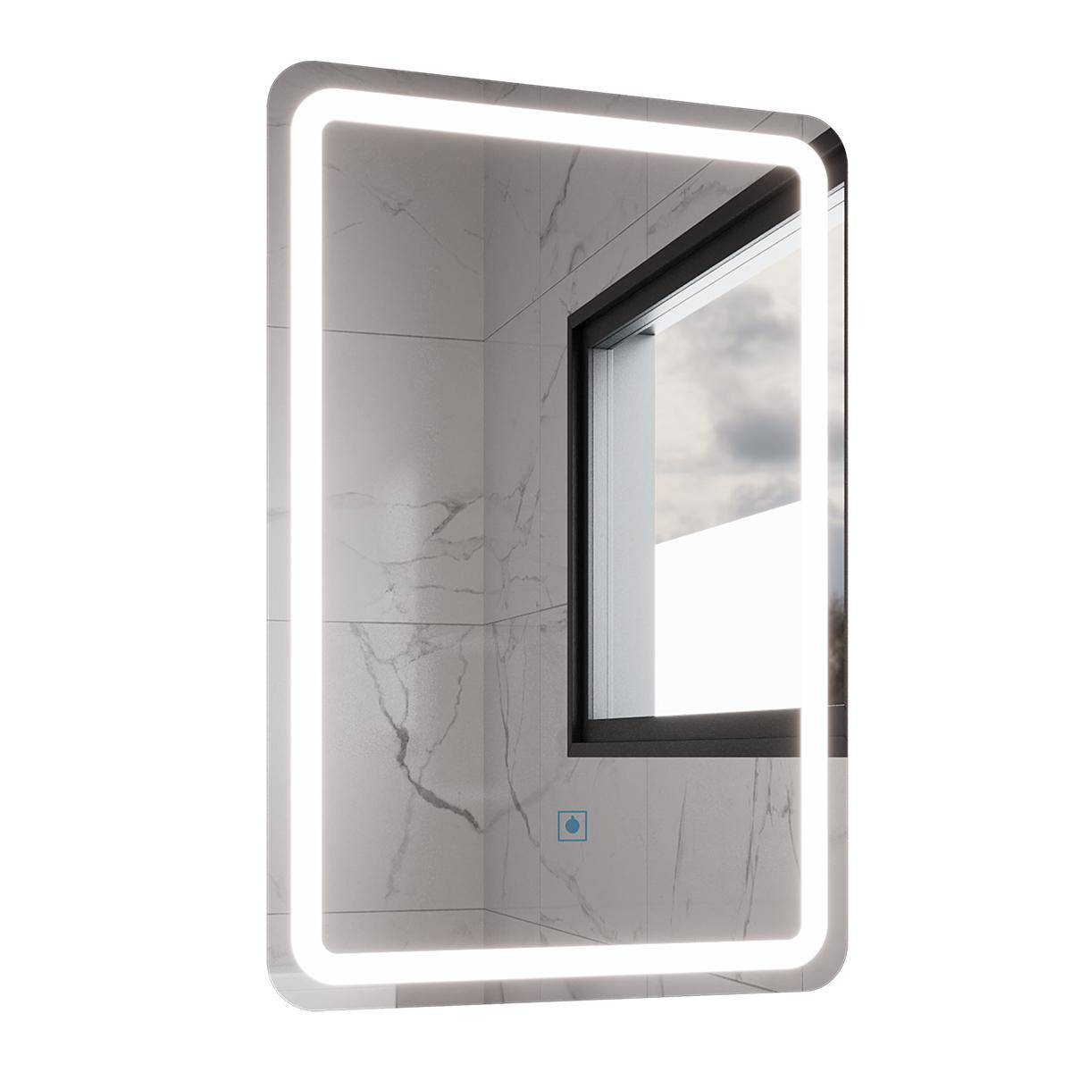 Espelho Retangular Com Led 60x40cm Touch Bivolt Moderno Led Multicolor