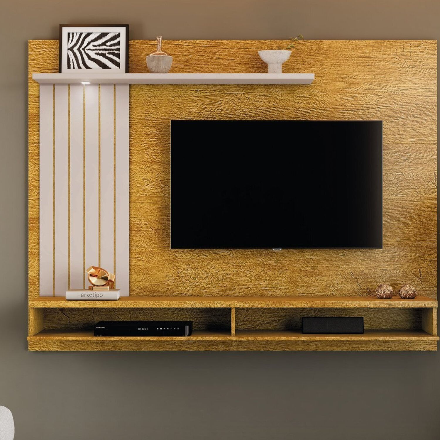 Painel Para Tvs De Até 60 Polegadas Primer Naturale/off White