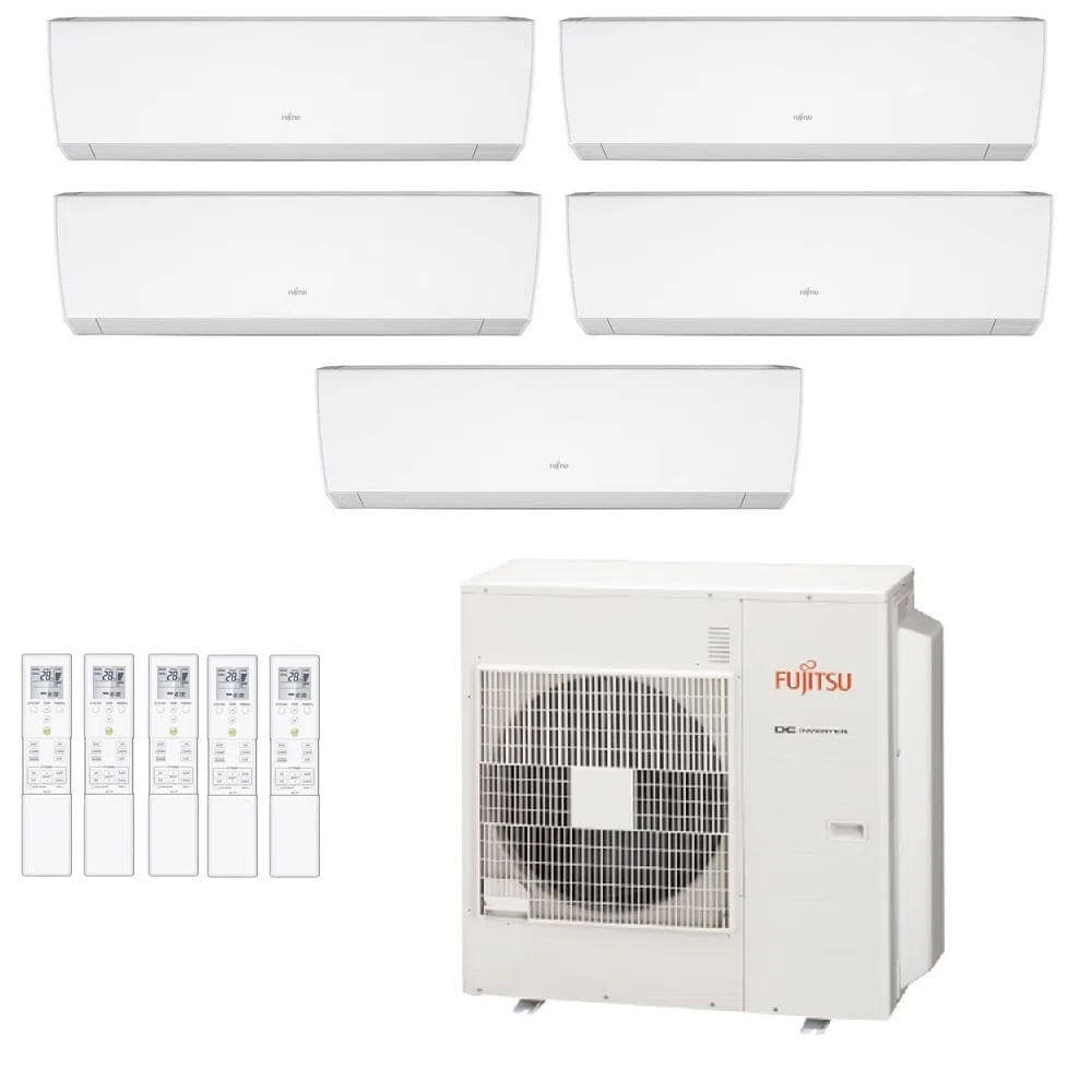 Ar Condicionado Multisplit Penta 48000 Btu(4x9000+12000) Quente/frio - Inverter - Fujitsu - 220v - Asbg09lmca Asbg12lmca / Aobg45lbla6