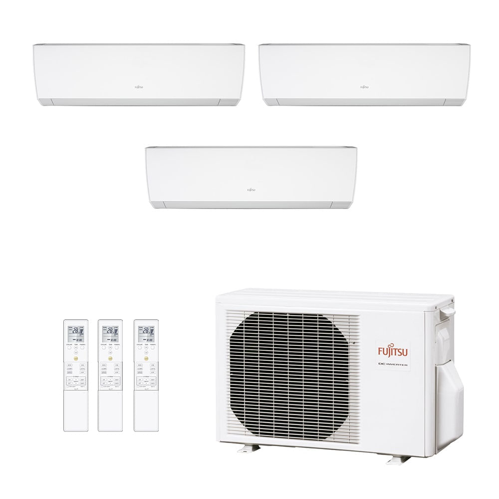 Ar Condicionado Multisplit Tri 36000 Btu(3x12000) Quente/frio - Inverter - Fujitsu - 220v - Asbg12lmca / Aobg24lat3