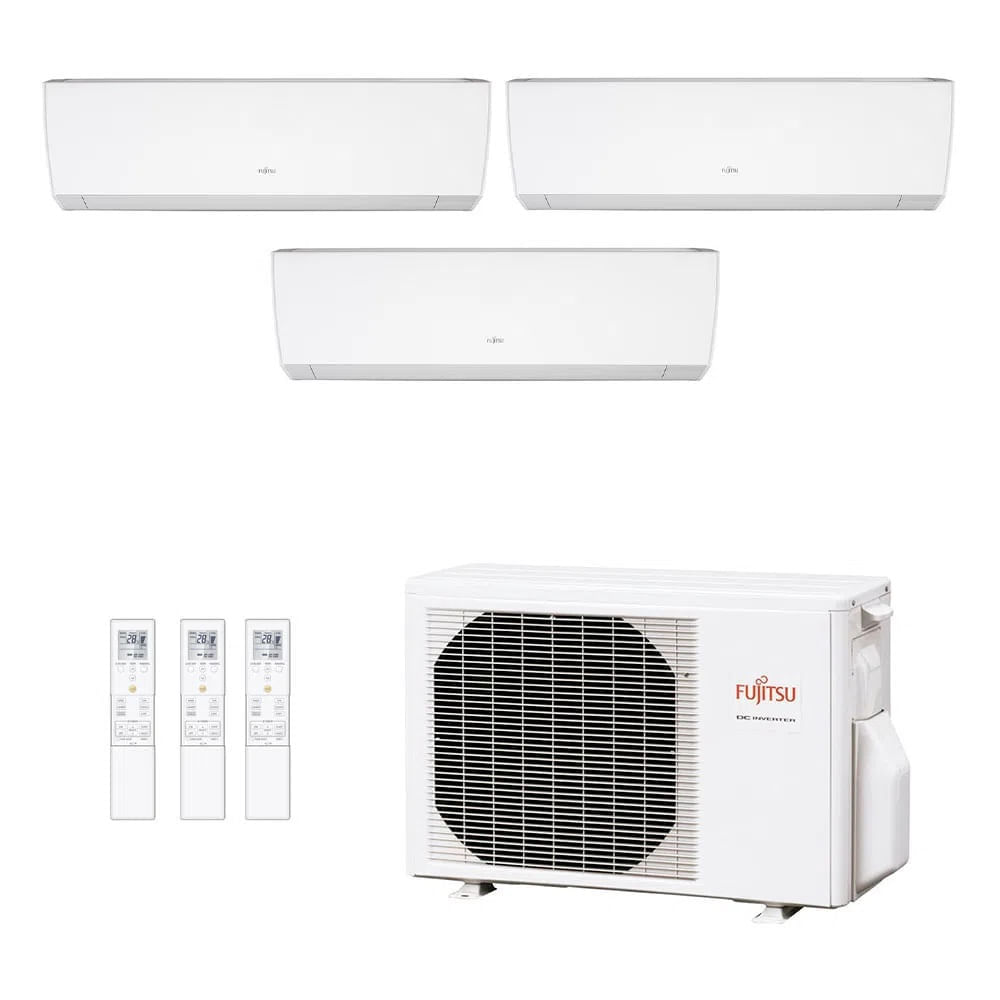 Ar Condicionado Multisplit Tri 30000 Btu(2x9000+12000) Quente/frio - Inverter - Fujitsu - 220v - Asbg09lmca Asbg12lmca/ Aobg24lat3