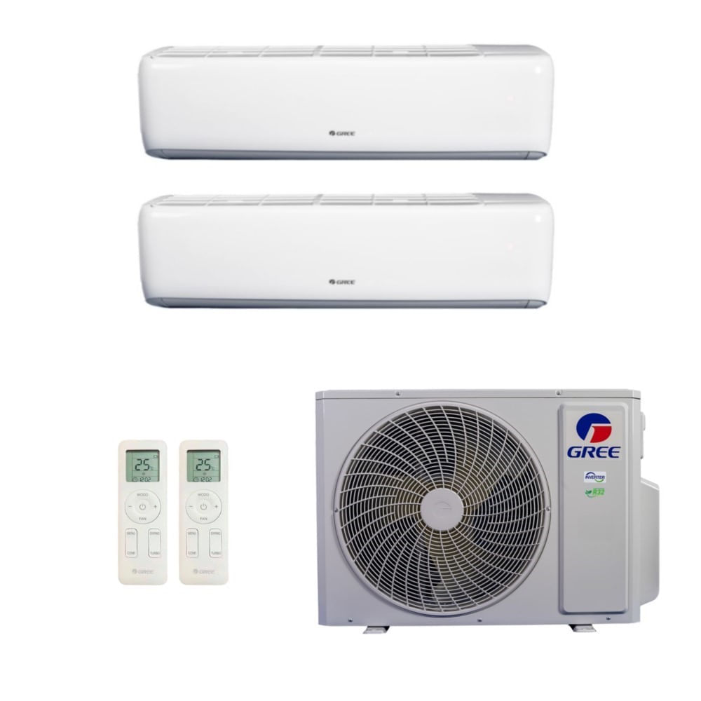 Ar Condicionado Multisplit Bi 24000 Btu(2x12000) Quente/frio - Inverter - Gree - 220v - Gwh(12)atc-d6dna1a / 3gwhd(24)nd6bo