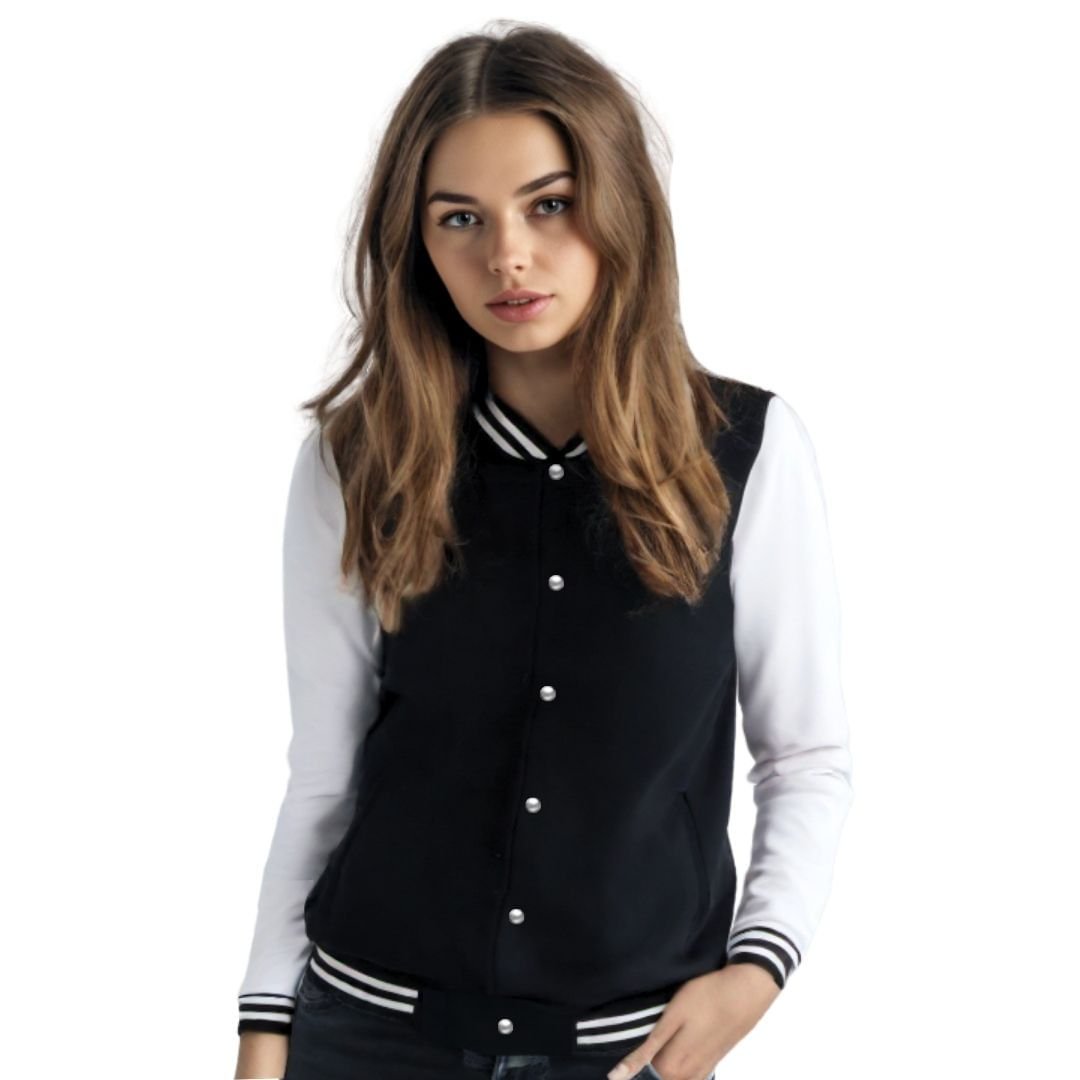 Jaqueta Colegial Moletom Feminina Lisa Com Bolsos