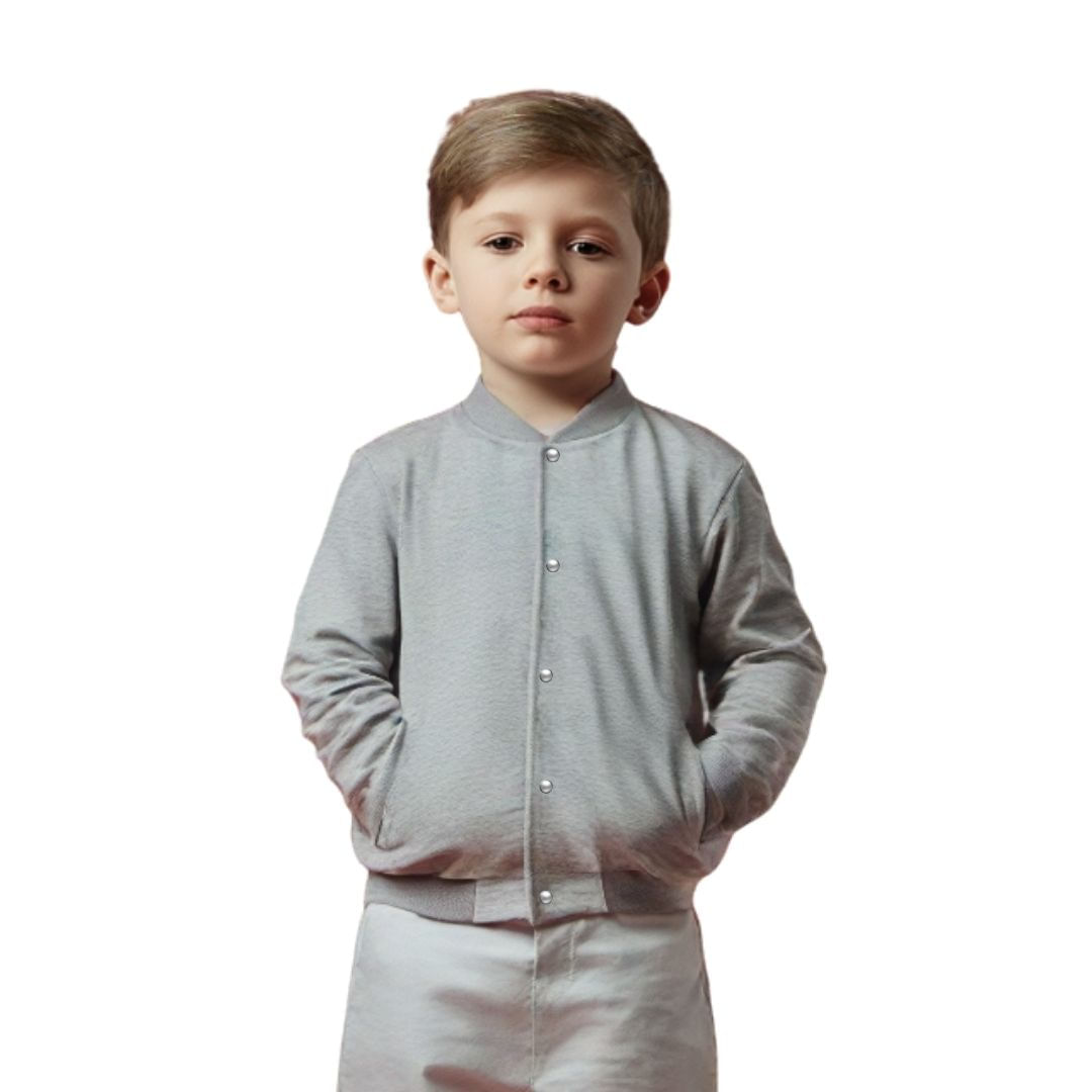 Jaqueta De Moletom Infantil Unissex Lisa Com Bolsos Estilo Casual