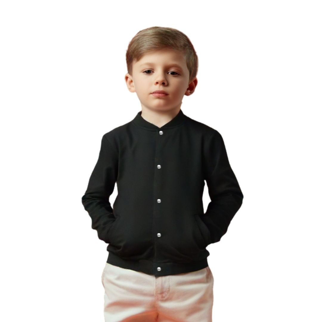 Jaqueta De Moletom Infantil Unissex Lisa Com Bolsos Estilo Casual