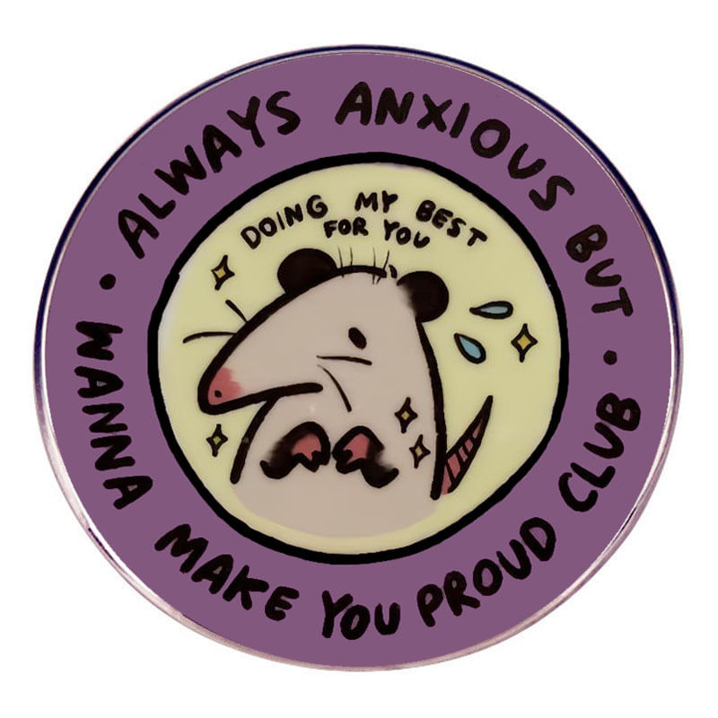 Broche Pin Funny Possum Cartoon Enamel Lapel Pin Emblema