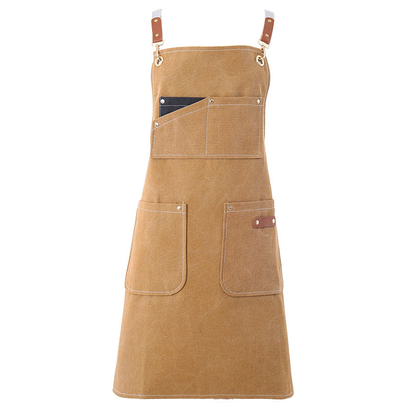 Avental De Lona Grossa Para Baristas E Padeiros Com Bolsos