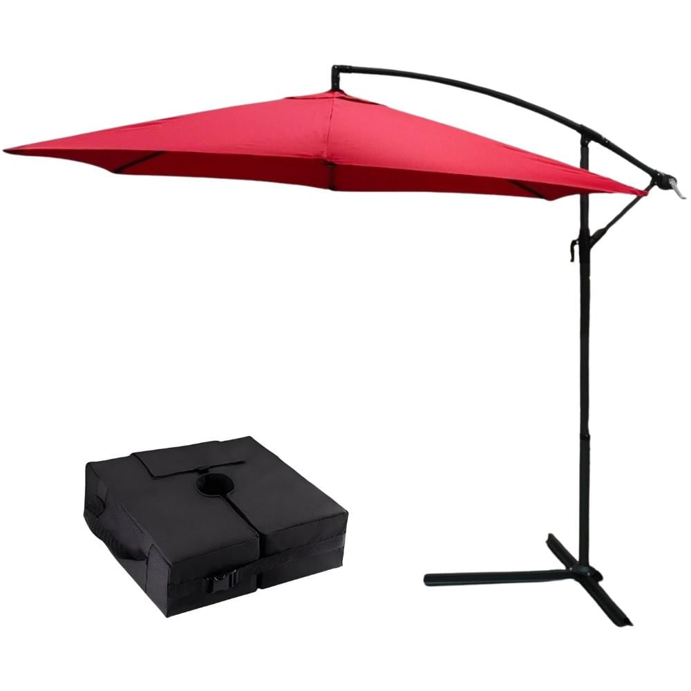 Ombrellone Suspenso 3m Bordo Com Bolsa Para Areia Base De Ombrellone 35kg Importway
